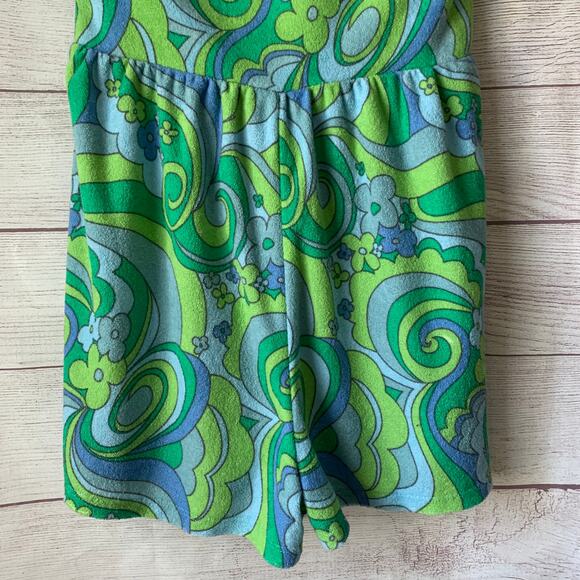 Wild Fable Terry Cloth Romper Floral Short Outfit Bow Front Keyhole Halter Tie S - Picture 3 of 12